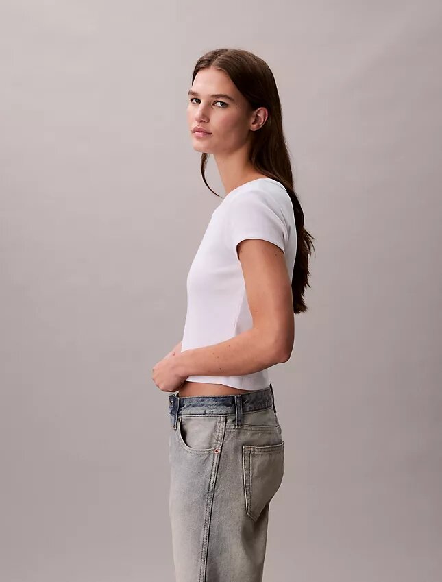 T-shirt slim in tessuto Monologo T-shirt slim in tessuto Monologo