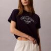 T-shirt squadrata con grafica del logo ad arco T-shirt squadrata con grafica del logo ad arco