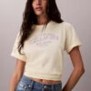 T-shirt squadrata con grafica del logo ad arco T-shirt squadrata con grafica del logo ad arco