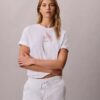 T-shirt squadrata con logo floreale T-shirt squadrata con logo floreale