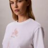 T-shirt squadrata con logo floreale T-shirt squadrata con logo floreale