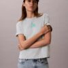 T-shirt squadrata con logo floreale T-shirt squadrata con logo floreale