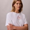 T-shirt squadrata con logo floreale T-shirt squadrata con logo floreale