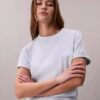 T-shirt squadrata con logo ricamato T-shirt squadrata con logo ricamato