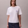 T-shirt squadrata con logo ricamato T-shirt squadrata con logo ricamato