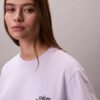 T-shirt squadrata con logo ricamato T-shirt squadrata con logo ricamato