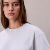 T-shirt squadrata con logo ricamato T-shirt squadrata con logo ricamato