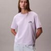 T-shirt squadrata con logo ricamato T-shirt squadrata con logo ricamato