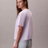 T-shirt squadrata con logo ricamato T-shirt squadrata con logo ricamato