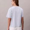 T-shirt squadrata con logo ricamato T-shirt squadrata con logo ricamato