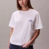 T-shirt squadrata con logo ricamato T-shirt squadrata con logo ricamato