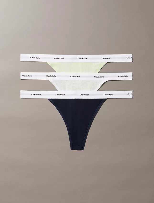 Thong a costine in cotone elasticizzato, confezione da 3 Thong a costine in cotone elasticizzato, confezione da 3