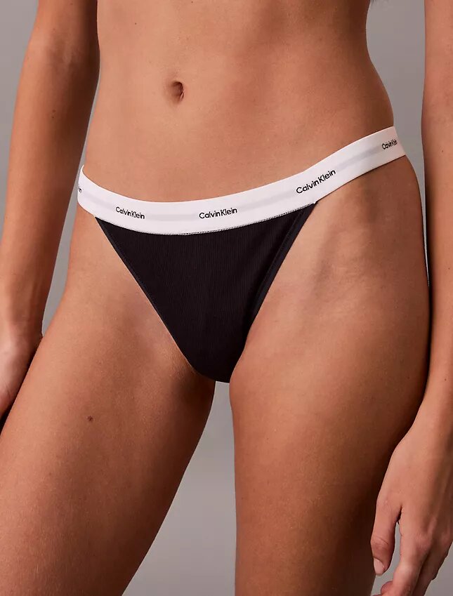 Thong a costine in cotone elasticizzato, confezione da 3 Thong a costine in cotone elasticizzato, confezione da 3