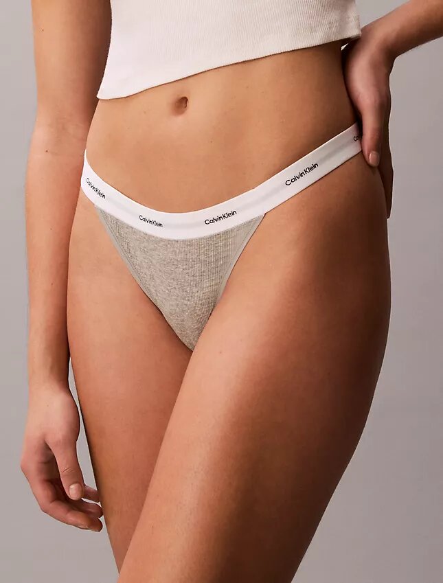Thong a costine in cotone elasticizzato, confezione da 3 Thong a costine in cotone elasticizzato, confezione da 3