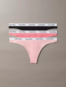 Thong in cotone Cotton Stretch a costine Carousel, confezione da 3