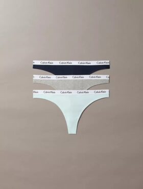 Thong in cotone Cotton Stretch a costine Carousel, confezione da 3