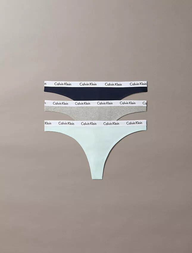 Thong in cotone Cotton Stretch a costine Carousel, confezione da 3 Thong in cotone Cotton Stretch a costine Carousel, confezione da 3