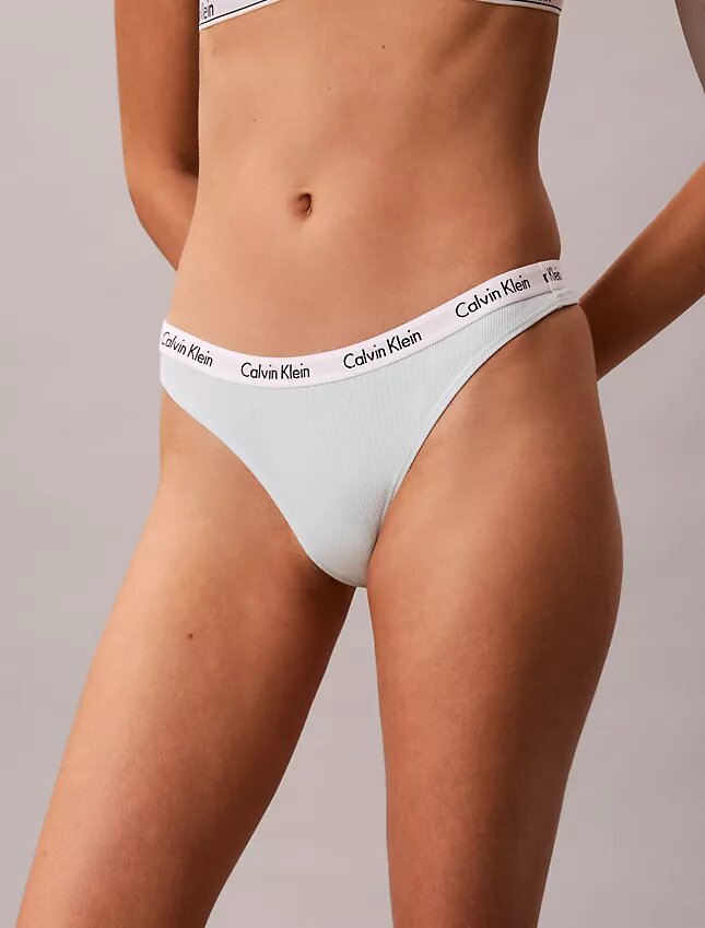 Thong in cotone Cotton Stretch a costine Carousel, confezione da 3 Thong in cotone Cotton Stretch a costine Carousel, confezione da 3