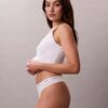 Thong in cotone elasticizzato a costine Thong in cotone elasticizzato a costine