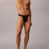 Thong in microfibra con pizzo Thong in microfibra con pizzo