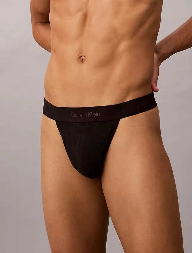 Thong in microfibra con pizzo Thong in microfibra con pizzo