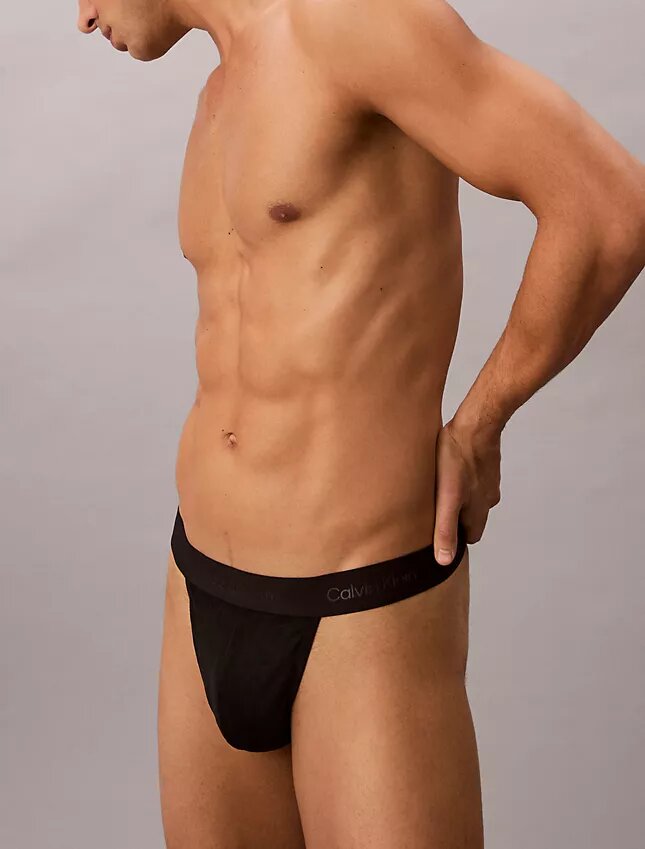 Thong in microfibra con pizzo Thong in microfibra con pizzo