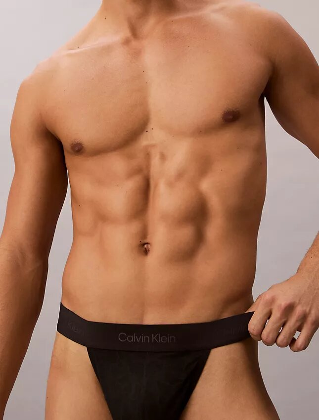 Thong in microfibra con pizzo Thong in microfibra con pizzo