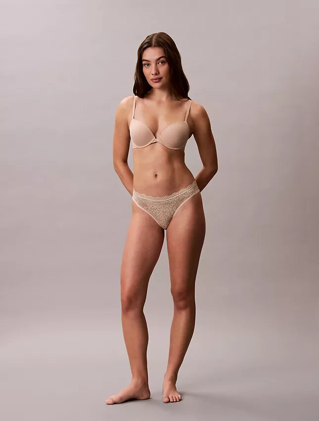 Thong in microfibra elasticizzata con pizzo, confezione da 3 Thong in microfibra elasticizzata con pizzo, confezione da 3