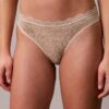 Thong in microfibra elasticizzata con pizzo, confezione da 3 Thong in microfibra elasticizzata con pizzo, confezione da 3
