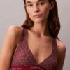 Top bikini a triangolo con dorso a vogatore e logo moderno