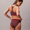 Top bikini a triangolo con dorso a vogatore e logo moderno