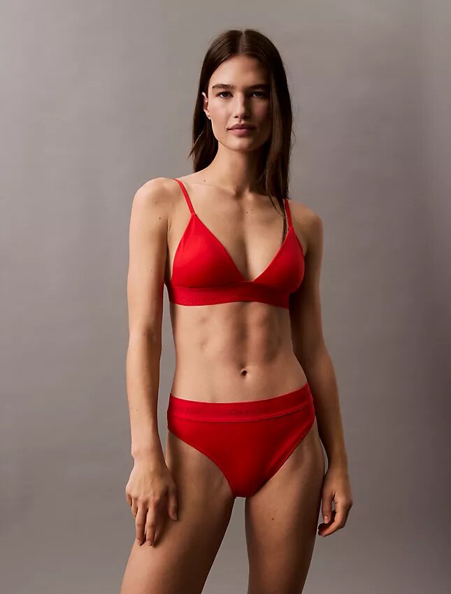 Top bikini a triangolo con logo moderno Top bikini a triangolo con logo moderno
