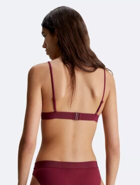 Top bikini a triangolo in tinta