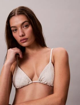 Top bikini a triangolo in tinta unita