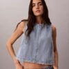 Top corto in denim Top corto in denim