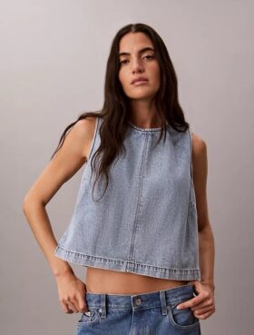 Top corto in denim