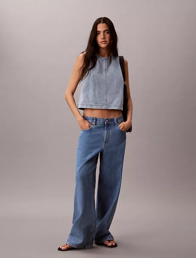 Top corto in denim Top corto in denim