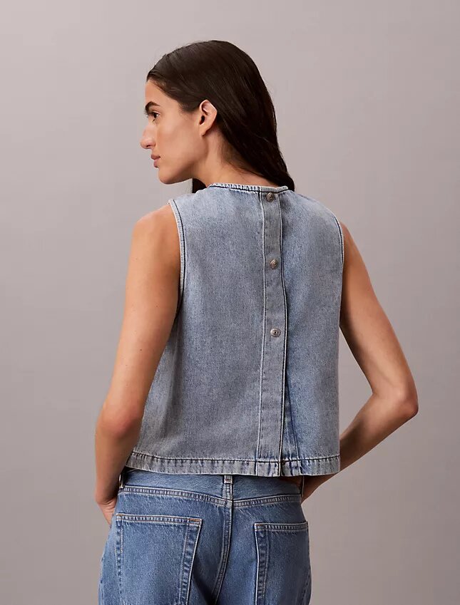 Top corto in denim Top corto in denim
