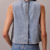Top corto in denim Top corto in denim
