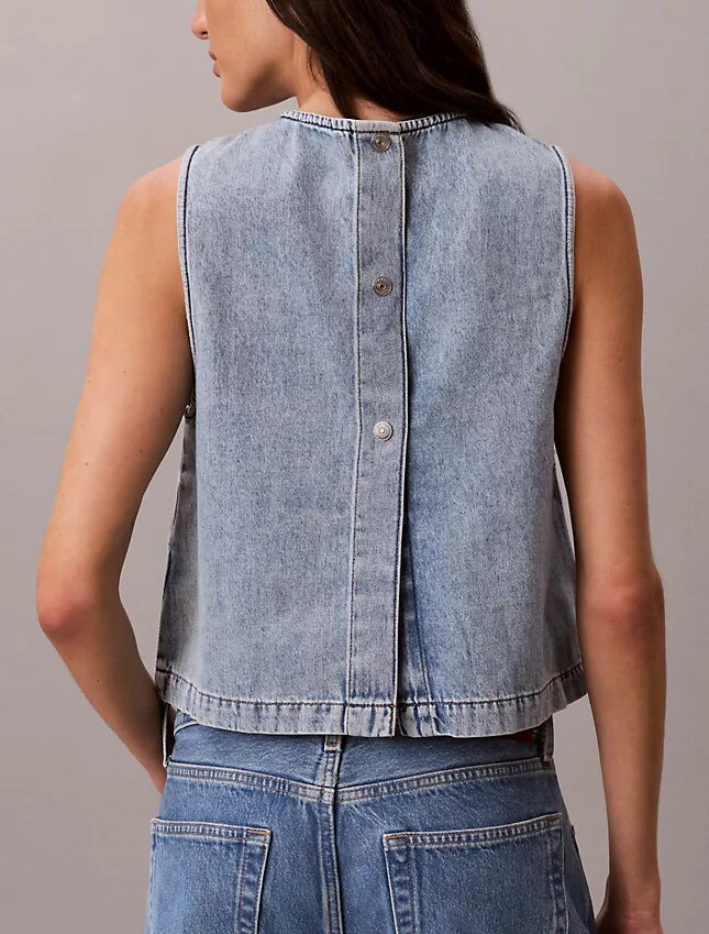 Top corto in denim Top corto in denim