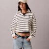 Top corto in spugna a righe con Monogram Top corto in spugna a righe con Monogram