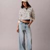 Top corto in spugna a righe con Monogram Top corto in spugna a righe con Monogram