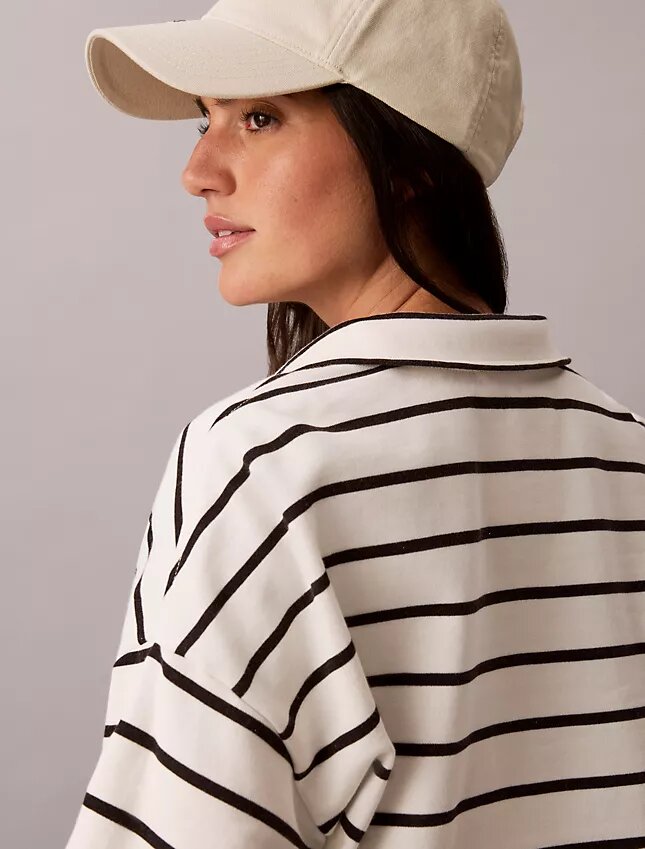 Top corto in spugna a righe con Monogram Top corto in spugna a righe con Monogram