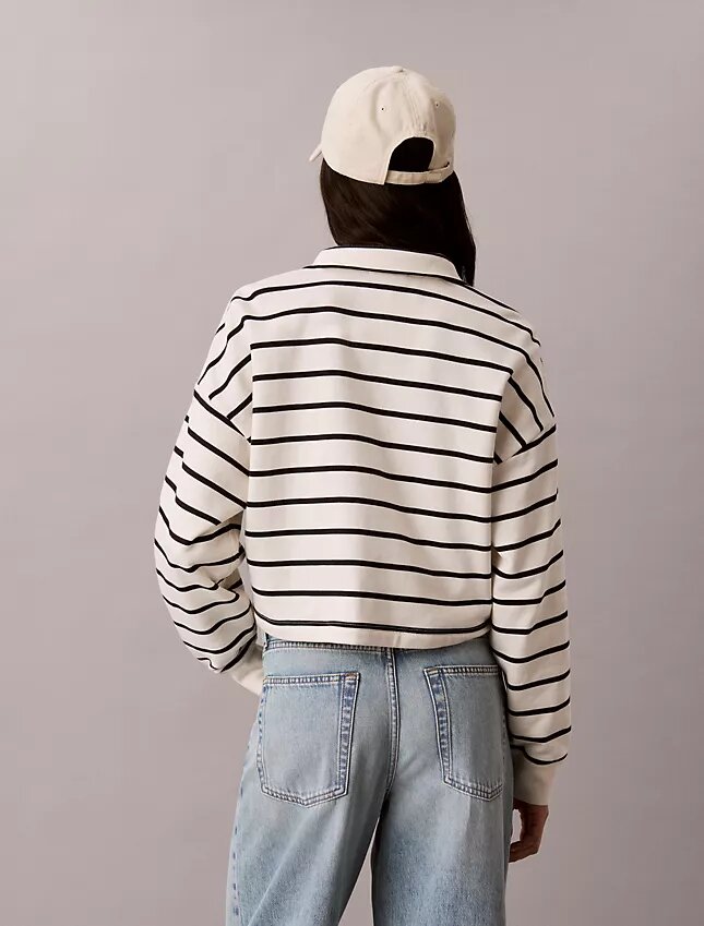 Top corto in spugna a righe con Monogram Top corto in spugna a righe con Monogram