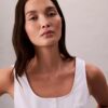 Top in popeline con bottoni