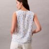 Top senza maniche in chiffon stampato