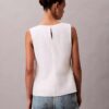 Top senza maniche in cotone con drappeggio asimmetrico Top senza maniche in cotone con drappeggio asimmetrico