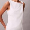 Top senza maniche in cotone con drappeggio asimmetrico Top senza maniche in cotone con drappeggio asimmetrico