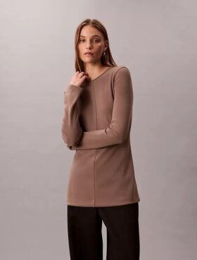 Top tunica slim in maglia sartoriale