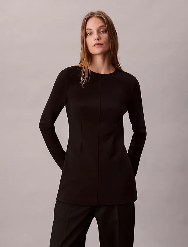 Top tunica slim in maglia sartoriale Top tunica slim in maglia sartoriale